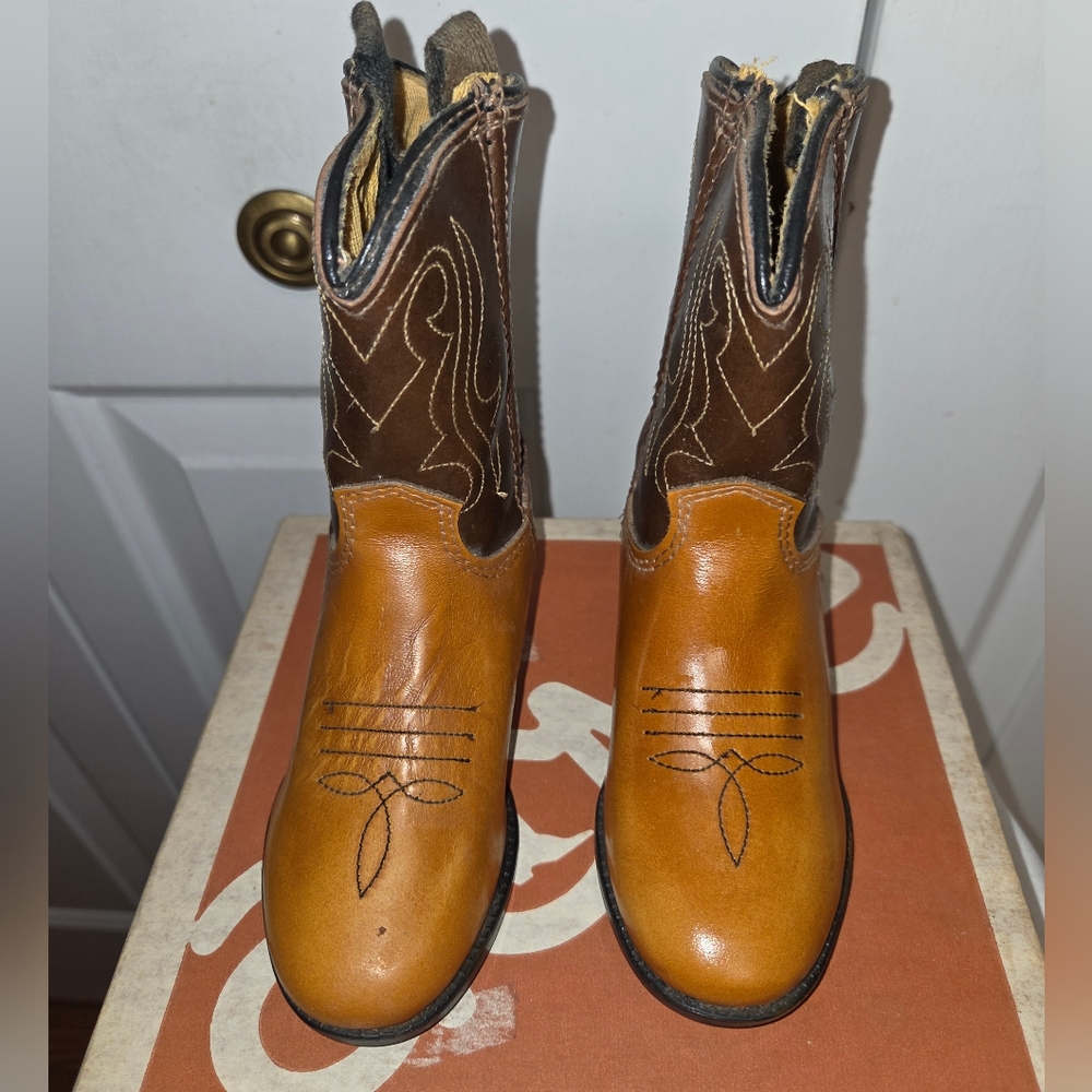 Brown and Tan Leather Men's Boots